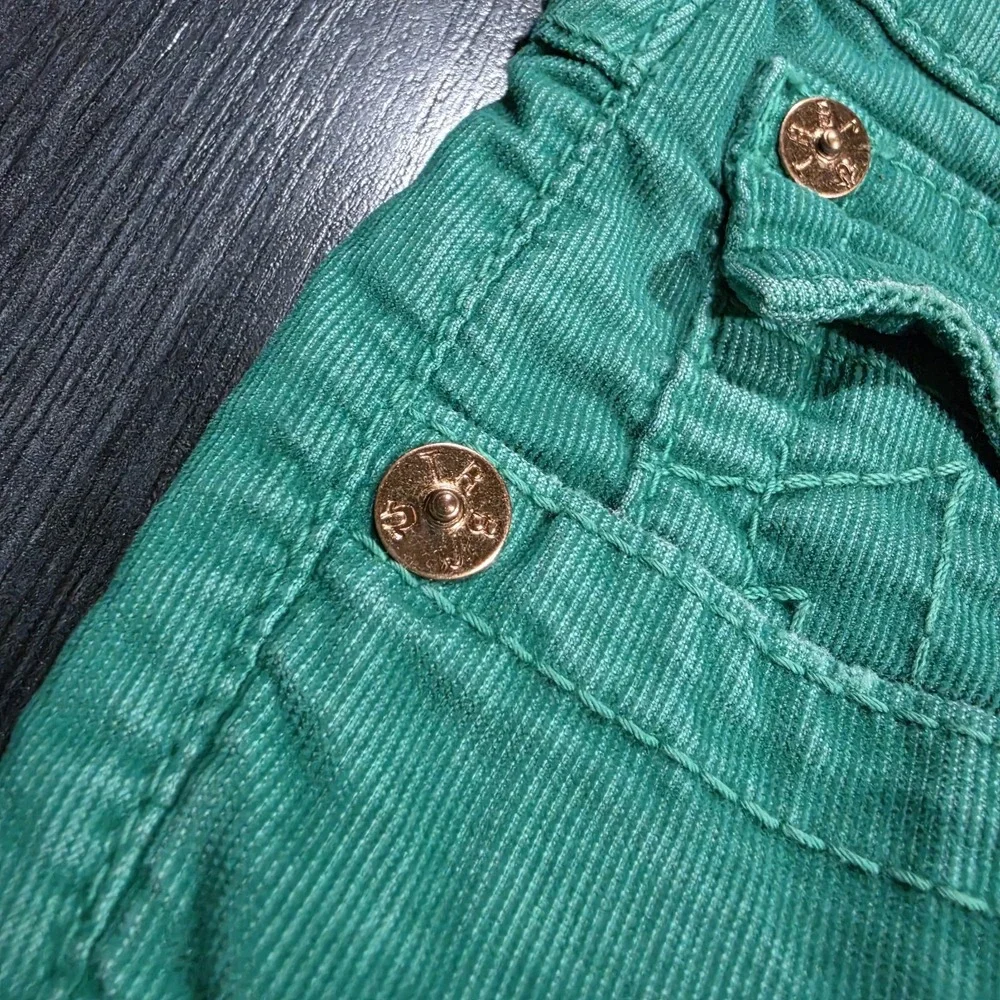 NWT True Religion Ricky Corduroy Cut Off Shorts Men 30 Green Stretch Lightweight